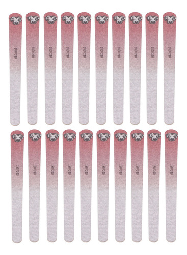 Limas De Uñas Lavables, 20 Unidades, Doble Cara, Grano 180/2