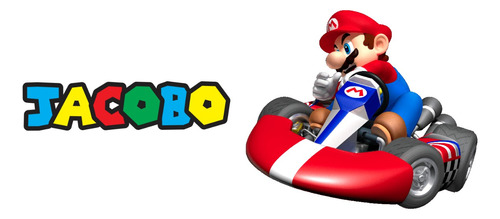 Vinilos Mario Kart Nombre Personalizado Figura 70x60cm