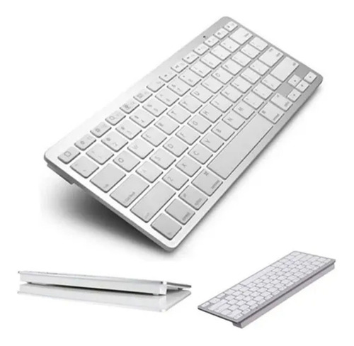 Mini Teclado Sem Fio Wireless Branco Idioma Português Brasil