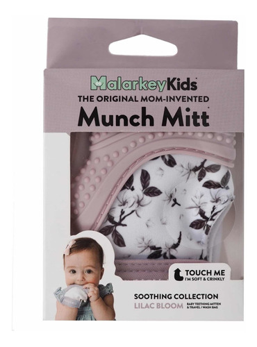 Guante Mordedor Sensorial Munch Mitt. Color Lila Flores