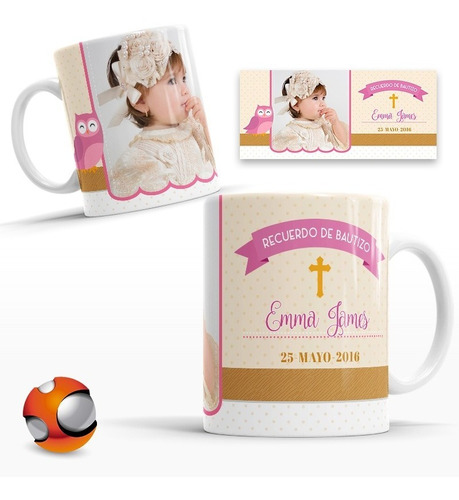 30 Tazas Personalizadas Recuerdos Bautizo Niña Con Su Foto