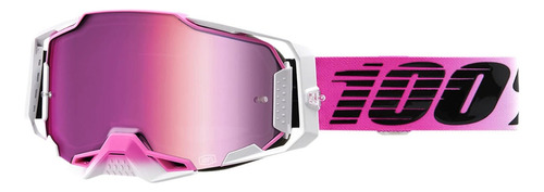 Gafas Armega negras 100% Motocross Trail, montura con lentes de espejo, color HARMONY, talla única