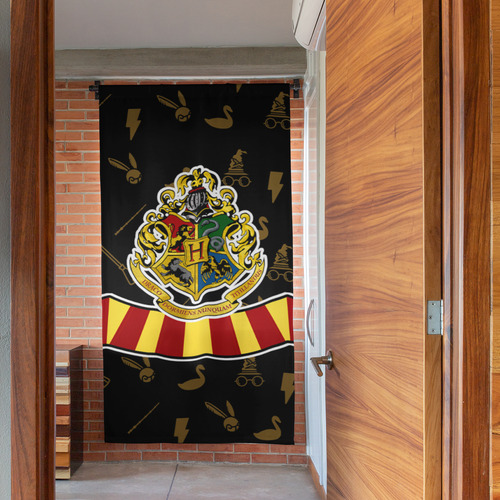 Cortina 2x1,45m Harry Potter Preto Decoração Potterheads