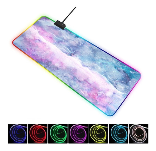 Mouse Pad Rgb Gamer Luz Led 80x30 Cm Retroiluminado Cielo