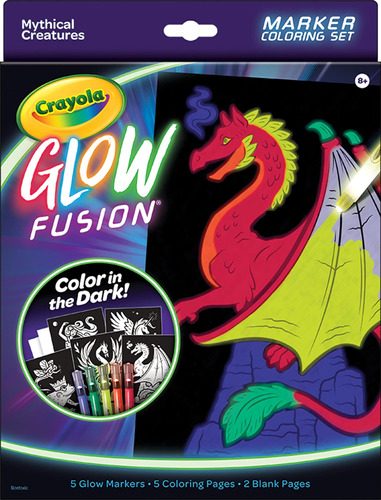 Crayola Glow Fusion, Juego Colorear Que Brilla Oscuridad Con