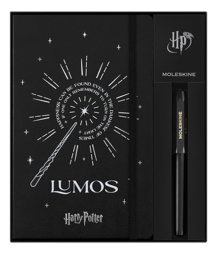 Gift Box Moleskine Harry Potter Con Libreta Y Pluma Roller Color Negro