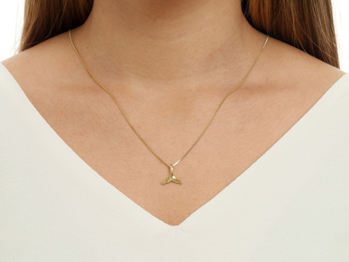 Colar Feminino Rabo De Baleia, Calda De Sereia Folheado Ouro