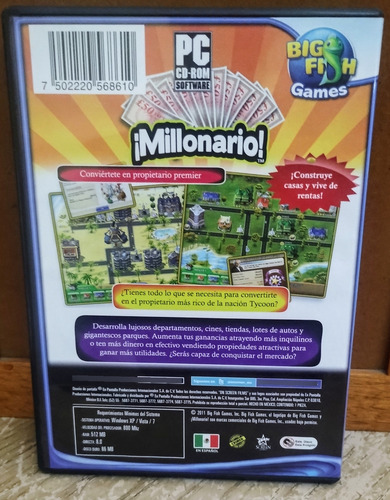 ¡millonario! Juego Para Pc Cd-rom, Lo Mejor De Big Fish Game (Usado)