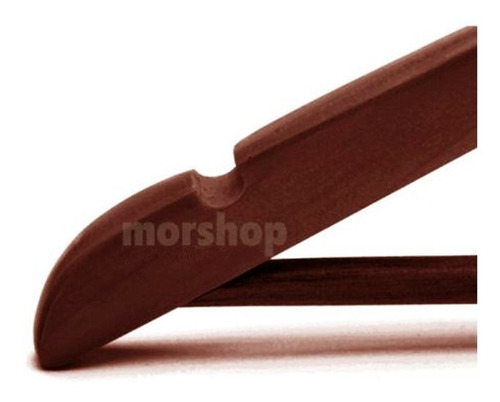Perchas De Madera Chocolate Lustradas X 100 Unid. Premium