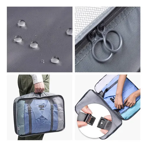 Set Organizador De Equipaje De Viaje Sweet De 8 Piezas Color Gris