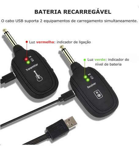 Captador Sem Fio A8: Remetente De Sinal De Guitarra De Baixo