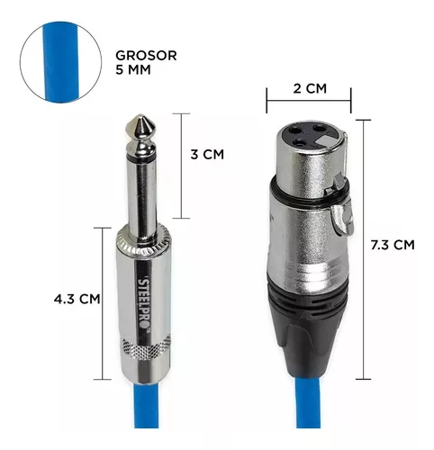 Cable Canon Xlr A Plug 6.5mm Para Microfono 6 Metros