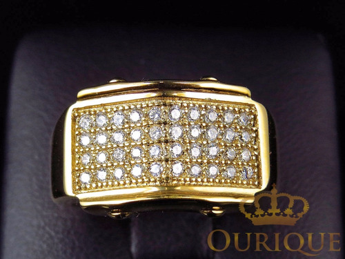 Anel Masculino Em Ouro 18k Com Diamantes Imperdível