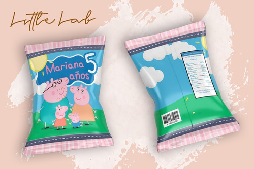 Dulceros Personalizados Invitaciones Chips Bag Peppa Pig