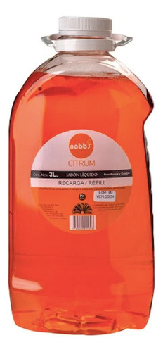 Jabon Liquido Nobb's Citrum Recarga 3 L