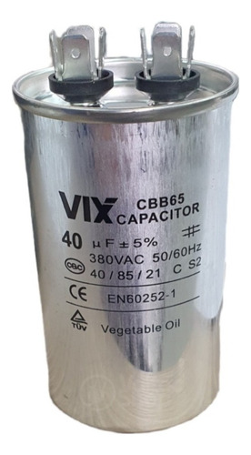 Capacitor Duplo Ar Condicionado Split Consul 40uf 380vac