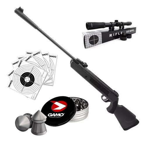 Rifle Aire Comprimido Tec  5.5 + Mira + Balines + Blancos 