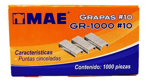 Grapa Mae #10 Caja Con 1000pzs De 10mm