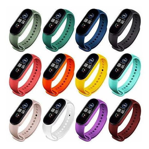 12pcs Mi Band 5 Bandas De Repuesto Compatibles Con Xiao...