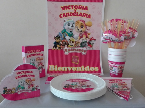 Pack Cotillon Personalizado 30 Partybox Patrulla+souvenir