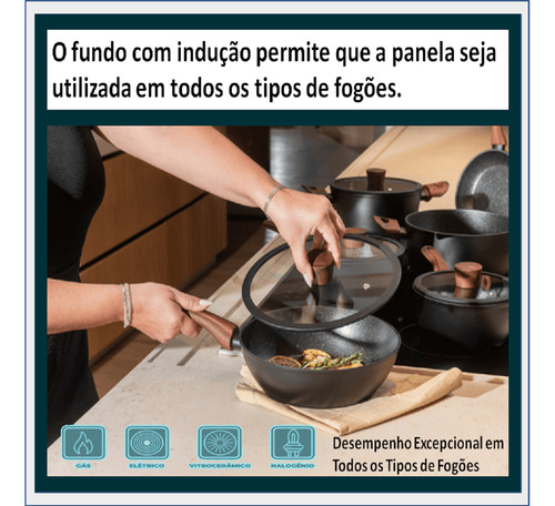 Jogo De Panelas Antiaderente/indução/ceramica/brinox/6 Peças