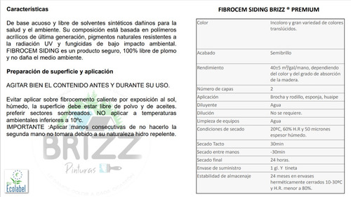 Pintura Fibrocemento Siding Brizz - Galón Colores Varios