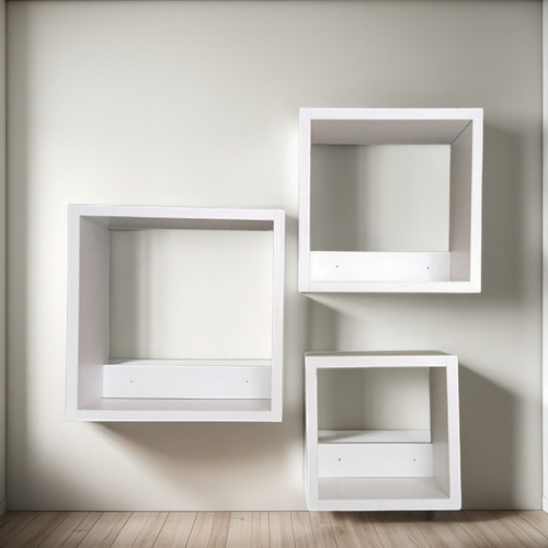 Repisa Flotante Cubo Cuadrada En Blanco