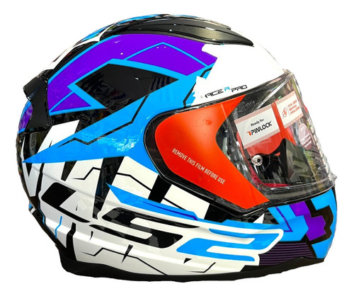 Casco Integral Ls2 Ff353 Racer Negro Purpura - Nany Motos