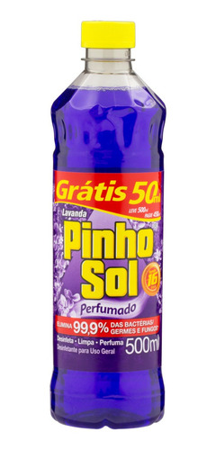 Imagem 1 de 1 de Desinfetante Pinho Sol Lavanda Leve 500 Pague 450ml Multiuso