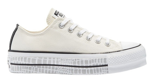 Tenis Converse Chuck Taylor Ox Plataforma Beige/blanco