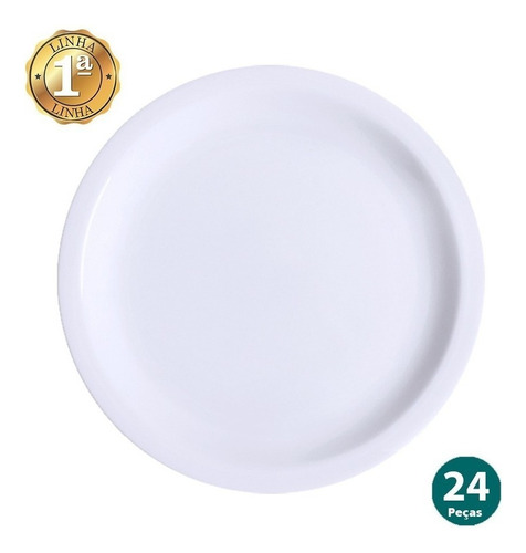 Kit 24 Prato Raso Porcelana Germer Iguaçu Jantar Restaurante