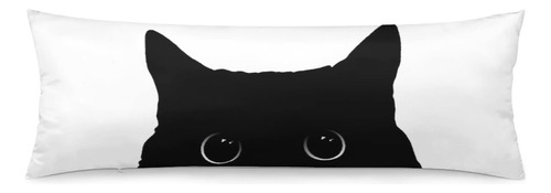 Lynarei Funda De Almohada Corporal Linda Cara De Gato Negro 