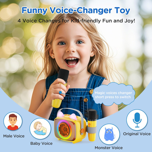 Máquina De Karaoke Bigasuo Para Niños Con 2 Micrófonos Inalá