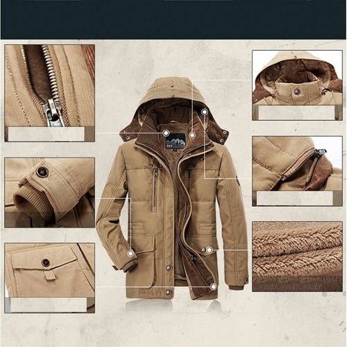 Chamarra Polar Con Capucha Para Hombre, Abrigo Militar