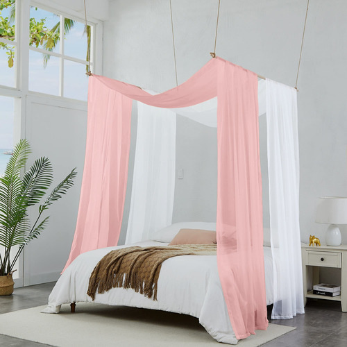 Warm Home Designs Juego De 2 Cortinas De Cama Con Toldo De C