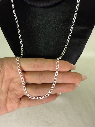 Cadena Plata Fina 925 Estilo Cubana Barbada Para Mujer 55 Cm De Largo 3 Mm Calibre 80 Collar Ideal Para Regalar En Ocasiones Especiales Como Cumpleaños Momentos Especiales