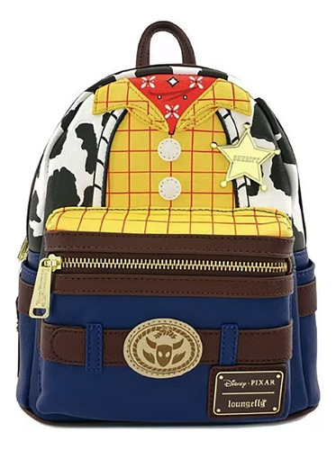 Mochila Backpack Loungefly Woody Toy Story Cafe-amarilla Estampado