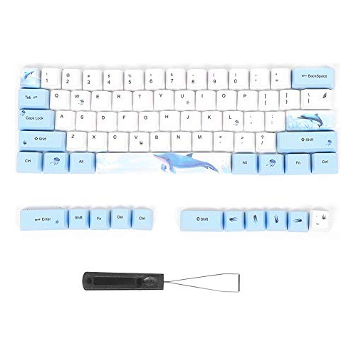 Bewinner1 73pcs Sublimation Keycaps, Five-faced Dyed Anime S