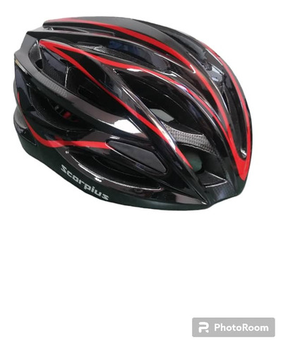 Casco Scorpius Negro Con Rojo D-032 Para Bicicleta