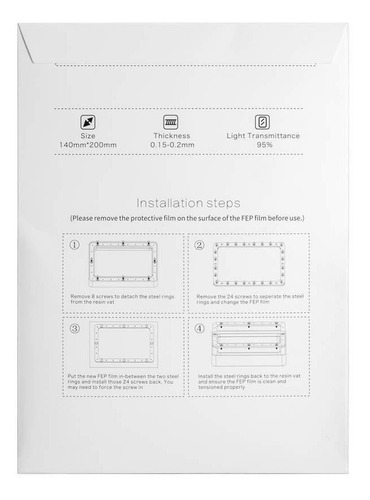 Imagem 2 de 3 de Fep Film Creality Ld-002r Ld-002h - Kit 2 Unidades