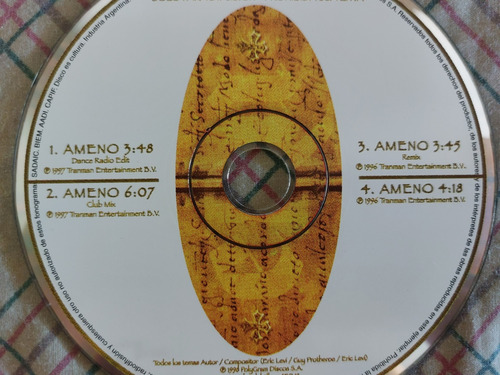 Era - Ameno Cd Simple Promo (1997) Incluye Remixes 90s 
