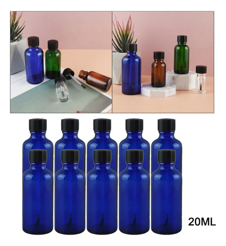 Frascos De Plástico Para Esmaltes De 10 Unidades, Azul 20ml