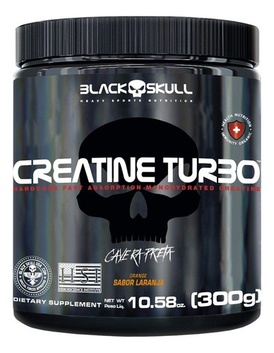 Suplemento En Polvo Black Skull Creatina Turbo 300g  Naranja