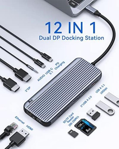 Adaptador De Estación De Acoplamiento Usb C A Displayport Du