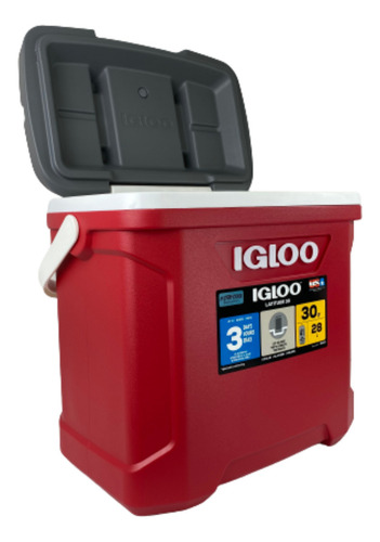 Hielera 30 Qt Latitude Roja Industrial 41 Latas Igloo Color