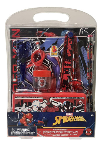 Set De Útiles Escolares Niños De Spiderman Estuche Rã...