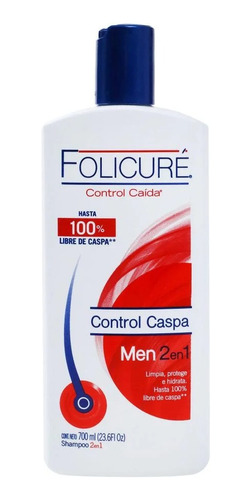 2 Pzs Folicure Shampoo Hombre 2 En 1 700ml