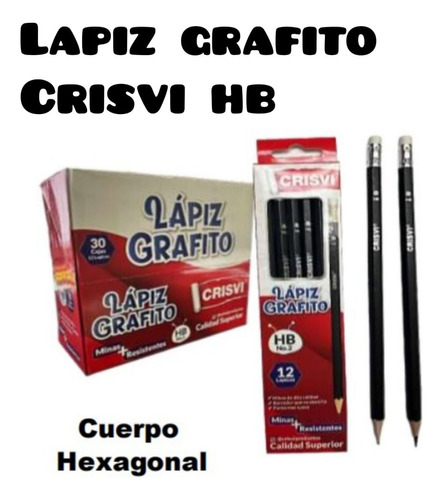 Lapiz Grafito Paq 12 Und X 2 Paq Crisvi