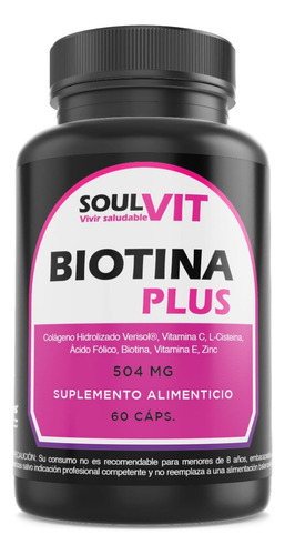 Biotina Plus Forte 60 Capsulas Para 2 Meses 