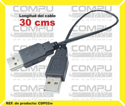 Cable M - M Usb 2.0 Tipo A 30cm Ref: Cdp02w Computoys Sas